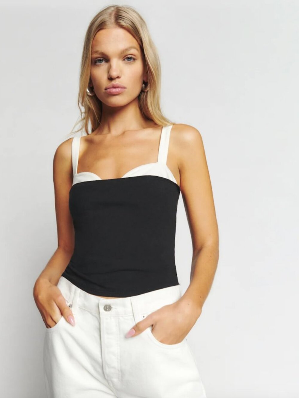 NWT Reformation Harlan Knit Top (Black, XS)